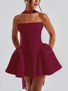 Abito estivo da donna aderente a tubo, a linea A, mini, elegante, sexy, abito da festa, abito da cocktail per invitati a un matrimonio
