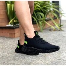 Men's Orthopedic Tennis Shoes For Walking And Gym + Watch - Green - View 6
