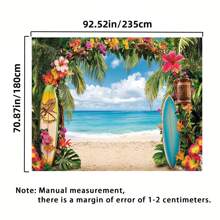 Hawaii Beach Background, Tropical Floral Ocean And Sky Scene, Party Backdrops, No Electricity Needed, Suitable For Bridal Shower, Birthday, Housewarming, Anniversary And General Celebration - Multicolor - View 5