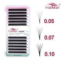 FADVAN Fadvan Easy Fanning Eyelash 0.05/0.07/0.10 C/D 9-17mm 15-20mm Mix Extensions Blooming Eyelashes Flare Eyelashes Russian Volume Auto Fan Eyelashes Natural Cilia Silk Lashes ,Natural, Lash Tech Supplies