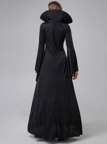 Women's Renaissance Cosplay Costume Long Flared Sleeve Vampire Dress For Themed Party - Black - View 4