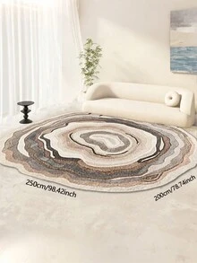 1 件树环印花毛绒浴室垫，适用于卧室、客厅、书房、餐厅和浴室，快干且易于清洁 - 彩色 - 查看 15