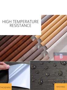 1 Pc PVC Kitchen Sticker, Modern Wood Grain Pattern Kitchen Wall Renovation Sticker