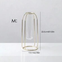 1pc Creative Household Decorative Dried Flower Arrangement For Living Room, Dining Table Home Decor Vase Room Decor Flower Vase Glass Vase