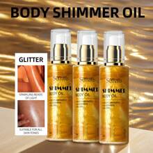 Sefralls Aceite Luminoso para el Cuerpo 80ml Pack de 3, Aceite Luminoso para Rostro y Cuerpo, Hidratante e Iluminador, Cosméticos Fragancia duradera, le da a tu piel una sensación de lujo.