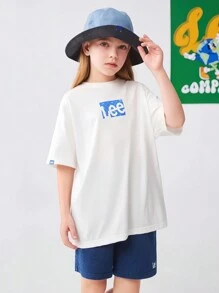 Lee Pure Cotton White Breathable Comfortable Simple Fashionable Boys And Girls Summer Short-Sleeved T-Shirt