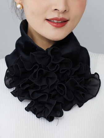 1 pieza Pañuelo de cuello de estilo retro de unicolor versátil para mujer, accesorio de collar/bufanda de moda, adecuado para primavera/verano para vestidos para decoración navideña