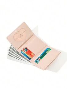 Gepersonaliseerde minimalistische drievoudige multi-kaart portemonnee met contant geldvak, lichtgewicht en compact, geschikt voor vrouwen, studenten. Verkrijgbaar in zwart, roze, blauw, groen, paars, beige. Geweldig voor vrienden, familie, afstuderen, terug naar school, verjaardagen, vakanties, jubileumcadeaus