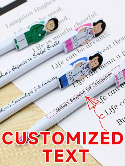 Customizable Creative Ball Pen, With Doctor And Nurse Clip Decor, Push-Button Plastic Ball Pen With Cartoon Character, Large Capacity Writing Ball Pen, Suitable For Doctors, Nurses And Others, Ideal For Writing, Note-Taking And Daily Recording, Suitable For Back To School Activity Prizes, Teacher's Day Gifts, Corporate, Mall, Office Promotion, Award Gifts,Junior High School Students, Middle School Students, High School Senior High School Students, College Students, University Students, Freshman, Sophomore