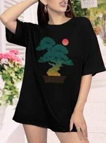 Stylish BONSAI Informal Upright Women's Women T-Women's Shirt