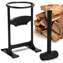 Jiubiaz Log Splitter Kindling Shredder Firewood Splitter, Portable Quick Manual Log Splitter With 4 Pound Sledgehammer And Carrying Bag, Labor Saving For Camping Home (21x15.5x30.5cm) - 黑色 - 查看 1