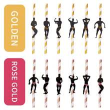 6Pcs Bachelorette Naughty Straws, Stripper Pole Dancer Straw,Bachelorette Party Nye Paper Straw For Hens Girls Night Adults,Dancing MEN Confetti Thick Straws Ladies Bridal Shower Decoration Back To School,School Supplies