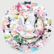 Sanrio 50pcs 3D Sanrio Cute Kuromi Cartoon Stickers, Decorative For Luggage, Phone Cases, Macaroon Gifts Birthday Graduation Room Decor Home Decor Wall Decor Bathroom Decor Bedroom Decor Room Decoration Stuff Living Room Decor House Decor Home Decor Living Room Wall Paper Personalised Stickers