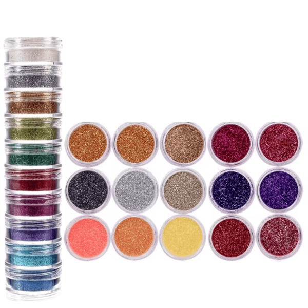 Kit Com 12 Glitter Purpurina Em Pó Unha Maquiagem Carnaval Festa Junina