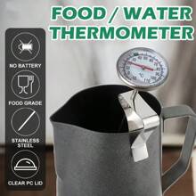 1 Stück Edelstahl Kaffee Thermometer, Küchen Milch Stifttyp mit Clips, präzises Thermometer, herausziehbare Blumennadel für handgebrühten Kaffee