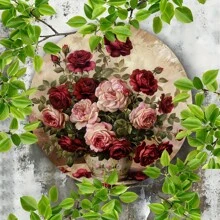 1pc Eternal Beauty Blooming Rose Vintage Sign, Metal Wall Decor Suitable For Home, Restaurant, Cafe, Garage, Imaginative Wall Art, 8x8 Inches