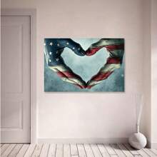 Retro American Flag Military Bald Eagle US Army Wall Art Canvas Prints Soldiers Thin Blue Red Line Home Decor Independence Day Pictures For Living Room Bedroom Painting Framed Ready To Hang