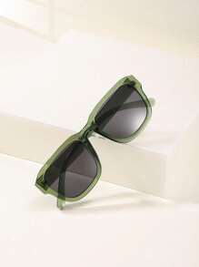 1 件女士亚克力休闲经典大方形框架黑色时尚眼镜适合日常佩戴和度假出游 - 彩色 - 查看 4