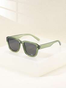 1 件女士亚克力休闲经典大方形框架黑色时尚眼镜适合日常佩戴和度假出游 - 彩色 - 查看 5