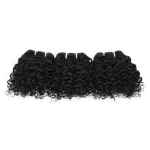 6 Inch Short Fluffy Jerry Curl Hair Extensions, Brazilian Deep Wave Remy Human Hair Extensions - SNatural - View 5