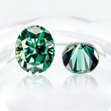 1顆 100%莫桑石，綠色 D 色，橢圓形切割，VVS1 淨度，散石，適合珠寶製作，附 GRA 證書，DIY - 綠色 - 查看 9