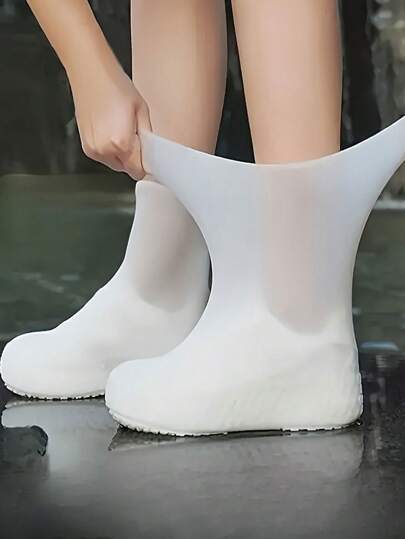 Conjunto de 1/3 peças, capas de sapato de silicone reutilizáveis pretas/brancas/azuis/amarelas/rosas para homens e mulheres - capas de sapato de viagem impermeáveis e antiderrapantes, capas de botas transparentes com design flexível para áreas externas, acessórios leves de capa de chuva para caminhadas/acampamentos, resfriamento de verão, praia, viagens, capas de sapato impermeáveis e antiderrapantes, proteção à prova d'água, Natal, presentes de Natal, casa, presentes personalizados, quarto