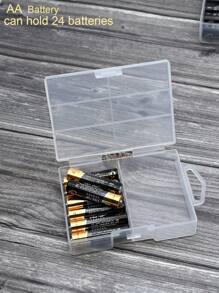 2packs Battery Storage Box, Battery Storage Case, Battery Holder, Clear. Each Case Stores 24 Batteries