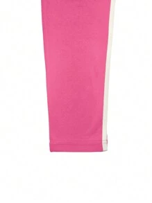 女士休闲运动套装慢跑套装长袖纯色T恤紧身裤运动上衣下装侧条纹装饰