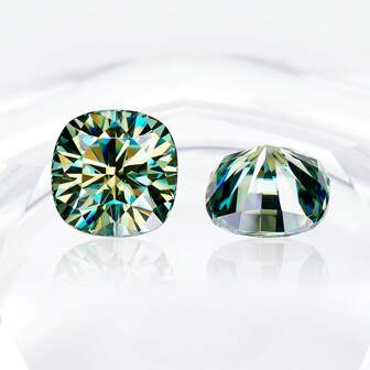 一颗 100% 莫桑石 绿色 D 色垫形切割 VVS1 莫桑石散石 带 GRA 证书 DIY