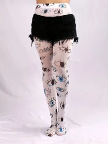 Briartw 1 par de pantis finos para mujer con estampado de ojo vintage, anti-enganches