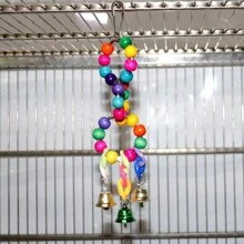 1 st. Willekeurige kleur Multi-Ring Accessoires Ketting Met Bellen, Kauw- En Krab Speelgoed Voor Vogels, Geschikt Voor Vogelkooi Decoratie Het Hele Jaar Door