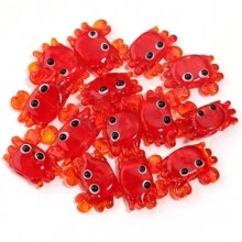 2 件或 10 件/包，动物世界釉珠，时尚多彩可爱卡通珠子，蝴蝶、鲸鱼、蜜蜂、螃蟹、青蛙、龙虾、昆虫，适用于 DIY 手链、项链、耳环、珠宝、手机吊饰、钥匙链 - 彩色 - 查看 17