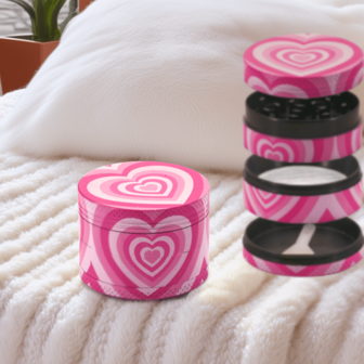 1pc 50mm Pink Dopamine Molecule Shape Metal Grinder, Pulverizer, Mill