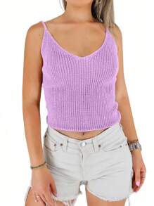 JOPHY & CO. Top Crop in Maglia Donna a Spalla Stretta Scollo V Elasticcizato (cod. 1501)