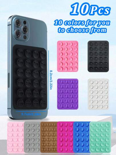 Silicone Phone Suction Cup With 24pcs Suction Cups, Upgraded Super Strong Adhesion, Silicone Non-Slip Phone Suction Cup Pad, Suction Cup Phone Holder, Rectangle Phone Suction Cup Base, Adhesive Phone Case Holder, Shower Phone Holder, For Video And Selfie, Universal Charger Case Suction Cup, Multiple Color Options
