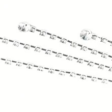 Plus Size New Multi-Layer Flower Petal Rhinestone Decor Minimalist Waist Belt/Chain, Versatile Dress Accessory - Silver - View 5