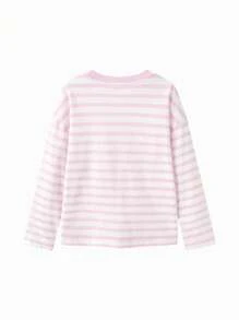 Balabala Camiseta de manga larga a rayas para niños y niñas, primavera