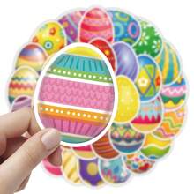 50 Sheets Easter Egg Graffiti Stickers, Exquisite And Fashionable Personalized Decorative Stickers, Waterproof Stickers For Suitcases, Diy Decorative Stickers For Laptops, Guitars, Water Bottles, Motorcycles