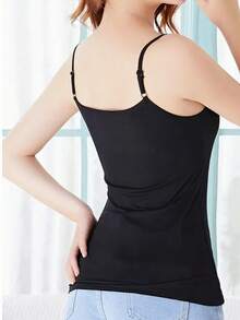 女士可调节肩带吊带背心，涤纶和弹性混纺，针织面料，轻度弹力，彩色蝴蝶结印花，舒适款式肩带 - 适合春季、夏季和秋季的休闲装