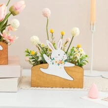 1pc Easter Bunny Decoration,Artificial Potted Tulip,Spring Summer Artificial Flowers,Color Planter Decor,Bunny Flower Box Design,Desk Ornament For Romantic Home Decoration,Room Decor Bedroom,Wedding Decor,Table Decoration,Centerpieces,Party Decorations,Mother's Day Gift,Bestfriend Gifts,Bridesmaid Gifts Birthday Graduation