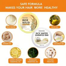 Champú de arroz y acondicionador sólido de arroz 2 en 1, para fortalecer el cabello y ayudar a secar y humectar el cabello, hecho a mano con agua de arroz de Longsheng.
