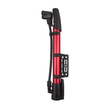 MINI PORTABLE BICYCLE PUMP, LIGHTWEIGHT AIR INFLATOR FOR TYRES & BALLS - Red - View 4