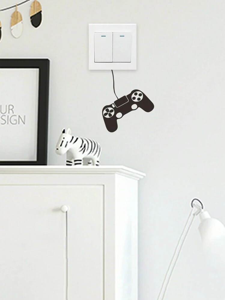 1 Pc Home Decorations Cartoon Gamepad Light Switch PVC Decal Sticker, Funny Switch Stickers(Size:5.9*5.9in) Room Decor Wall Decor Bathroom Decor Bedroom Decor Room Decoration Stuff Living Room Decor House Decor Home Decor Living Room Wall Paper Personalised Stickers - Multicolor - View 11