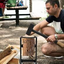 Jiubiaz Log Splitter Kindling Shredder Firewood Splitter, Portable Quick Manual Log Splitter With 4 Pound Sledgehammer And Carrying Bag, Labor Saving For Camping Home (21x15.5x30.5cm) - 黑色 - 查看 6