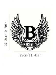 Decorazione da parete in metallo personalizzata con ali di angelo in ferro e nome in stile retrò, idea regalo perfetta per gli amanti degli angeli, decorazione per stanza, lavorazione di alta qualità, attrappasogni in metallo, logo astratto, arte moderna in metallo traforato, adatto per ufficio, casa, soggiorno, camera da letto, terrazza, cucina, giardino, negozio, caffetteria, sala da ballo, bar, decorazione in stile country, regalo per festeggiamenti, adatto per gli amanti della natura - nero - Visualizzare 29