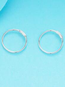 1 件 925 纯银鼻环耳环，适合女孩