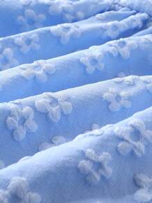 2pcs Set, Casual, Elegant, Sweet, Cute, Toddler Girls' Dress, Baby Girl Clothes, Soft & Comfortable, Floral Jacquard Bow Decor Ruffle Trim Solid Color Sleeveless Princess Dress Outfit, Suitable For Daily Wear, Vacation, Party, Photography