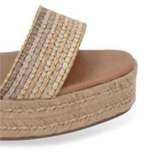 Women's Casual Platform Sandal Shoe In Multicolor, 10 Cm Heel, Woven Texture Detail On Strips And Platform