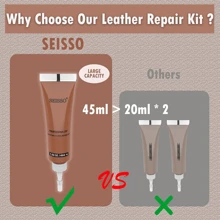 SEISSO SEISSO Kit Riparazione Pelle, Vinile di Pelle, Adatto per Sedili di Auto, Mobili, Divani, Giacche in Pelle, 45ml*4