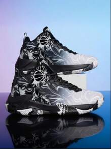 2025 Wiosna Nowe Ultra Lekkie Grube Dno Duże Rozmiary Buty Koszykarskie Duże Damskie Buty Outdoorowe Sportowe Buty Antypoślizgowe I Odporne Na Zużycie Buty Do Biegania Miękkie I Wygodne Buty Do Wędrówek Amortyzujące Odbicie Buty Casual Wzór Losowy Asymetryczny Wzór - Czarne - Zobacz 2